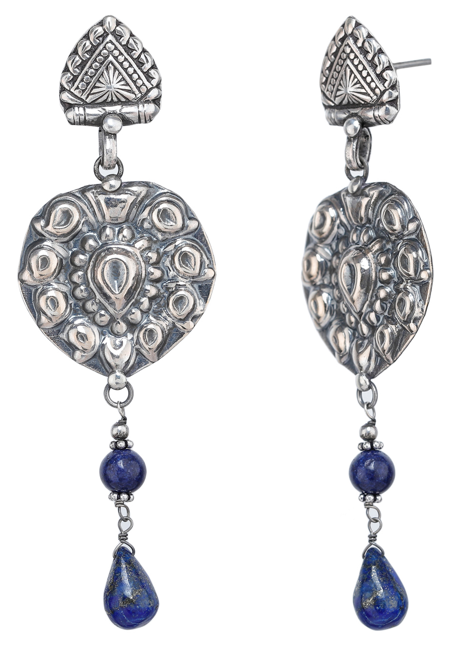 Lapis Lazuli Ethnic Earrings Set